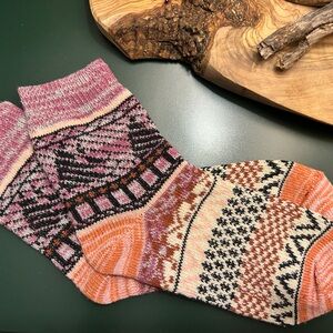 Colorful Patterned Women's Wool Socks